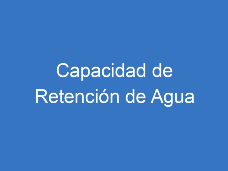 Capacidad de Retención de Agua