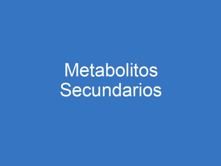 Metabolitos Secundarios