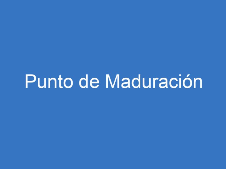 Punto de Maduración